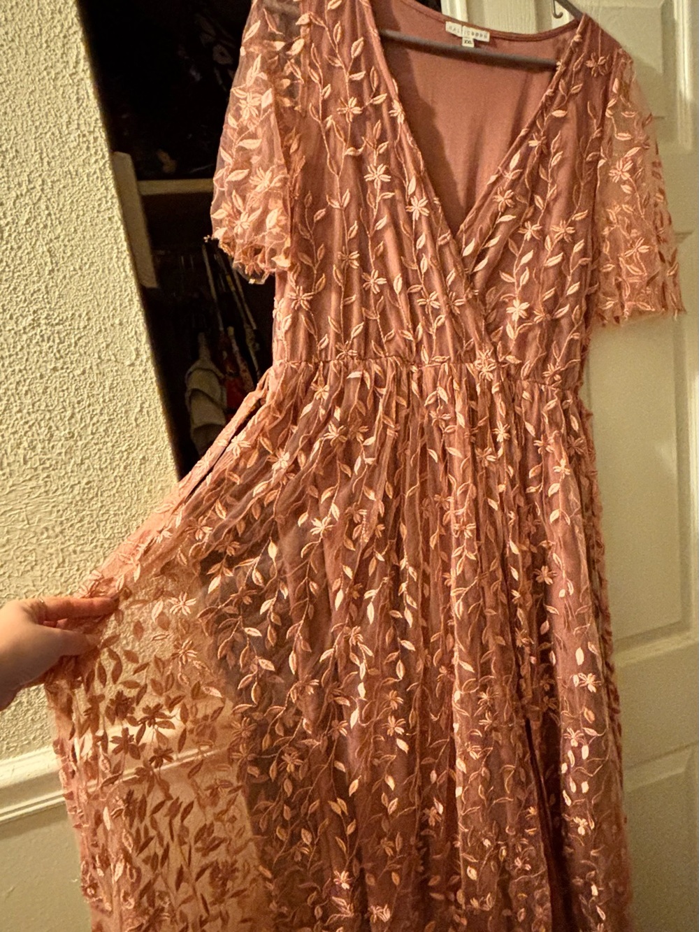 Baltic Born Dusty Rose Embroidered Floral Maxi Dress - Picture 9 of 10